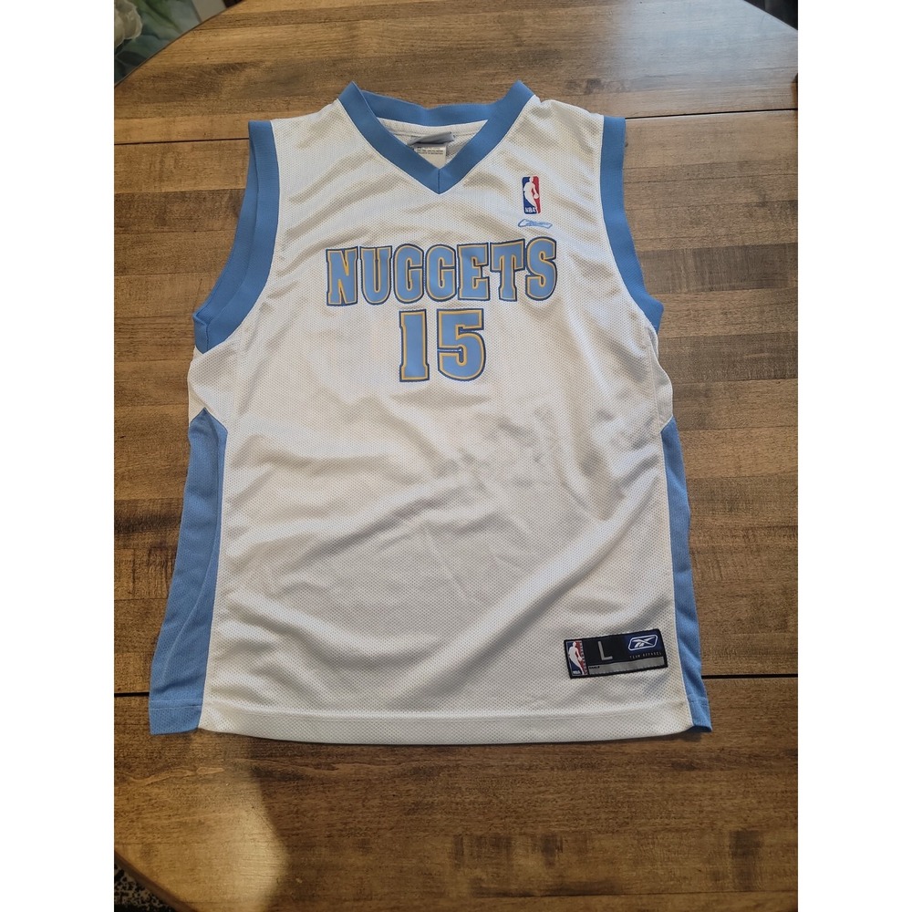 ANTHONY KIDS REEBOK #15 NUGGETS JERSEY SIZE L 14-16